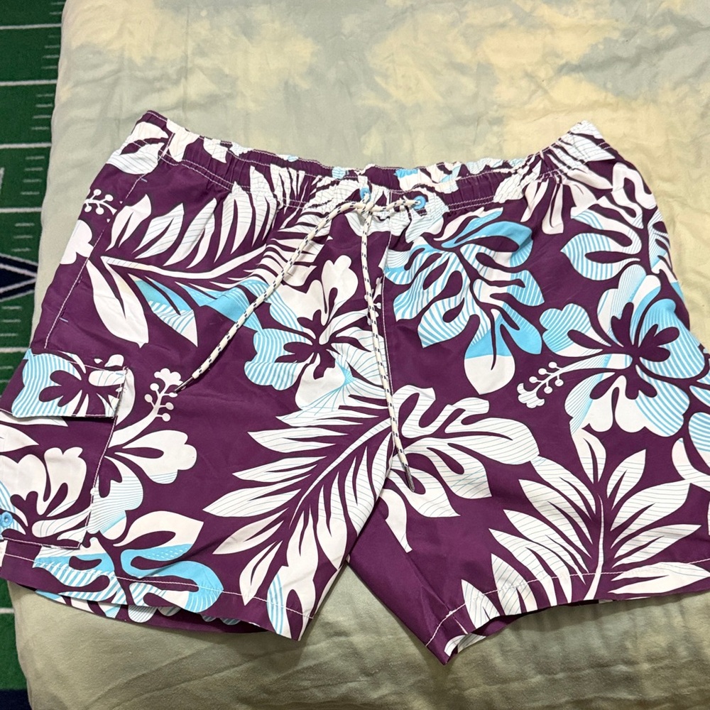 Tommy Bahama Purple Floral Swim Shorts